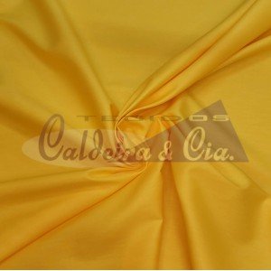 Tecido Tricoline Silky Lisa cor - 1450 (Amarelo Ouro)